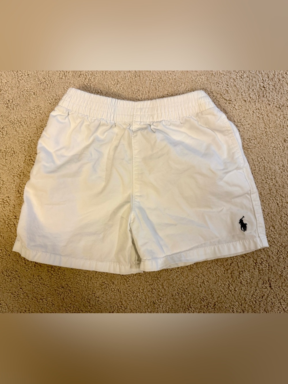 Ralph Lauren Baby Boys White Pull-On Shorts 12M Classic Pony Logo EUC